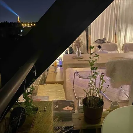 Loft Vue Tour Eiffel Avec Balcon Lägenhet